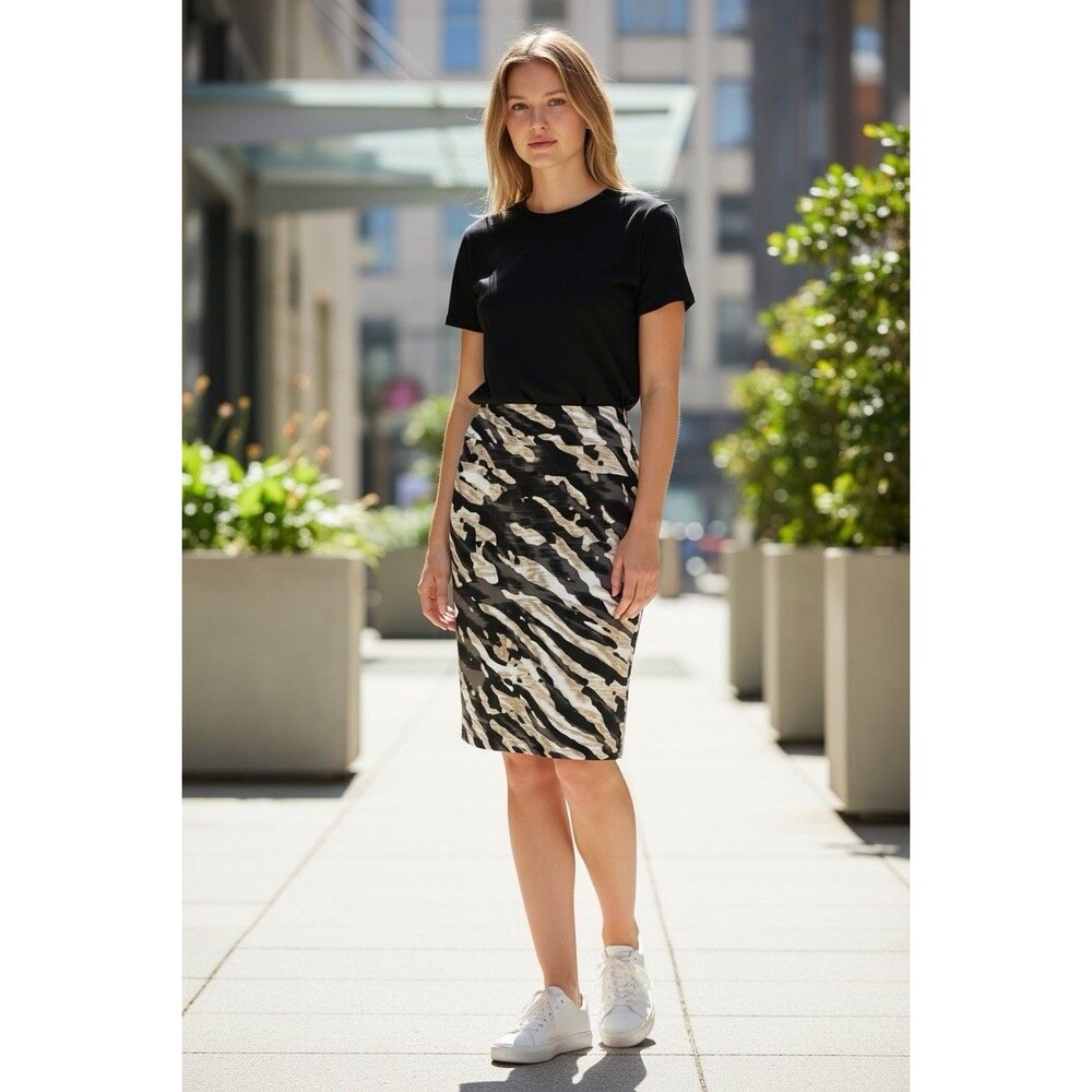 Worthington Women’s Petite Zebra Animal Print Pencil Skirt Size 8P Officesiren